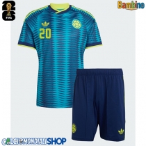 Maglie da calcio Colombia Juan Fernando Quintero #20 Seconda Maglia Bambino Mondiali 2026  Manica Corta (+ Pantaloni corti)